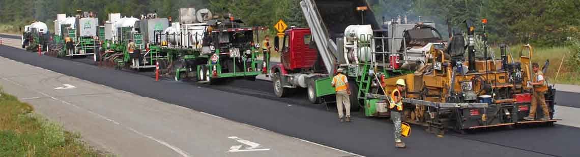 Road being rebuilt with recycled asphalt